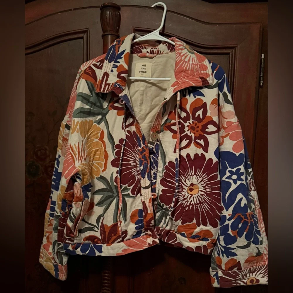 We The Free Soleil Beach Multicolor Floral Bomber Jacket - Picture 4 of 6